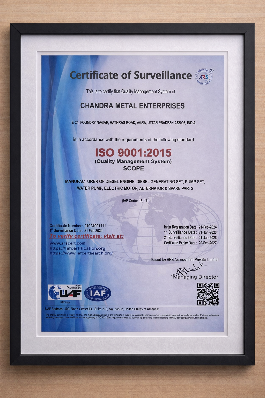 ISO Certificate